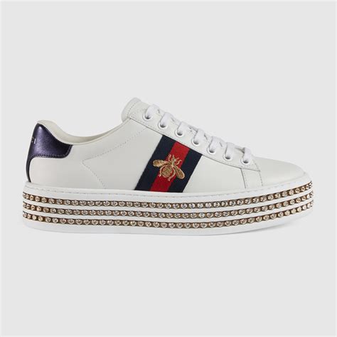 gucci blue sneaker|gucci platform sneakers with crystals.